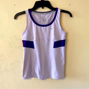 Nike dry-fit tennis tank top. Light purple with a little bit of dark purple. L